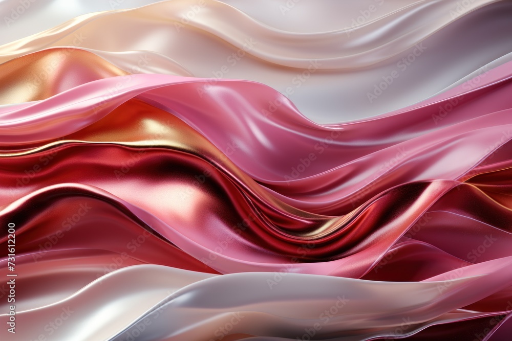 Fototapeta premium Abstract 3d luxury premium background, colorful flowing curved waves, golden accent, lighting effect