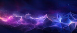 Glowing abstract 3d objects colorful low polygon background with shiny purple light in mysterious space galaxy with fantastic elements smooth and curved lines created with Generative AI Technology