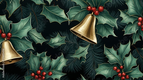 bells with green leaves background