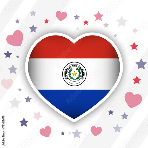 Free Download Creative Paraguay Flag Heart Icon - GFXLoad