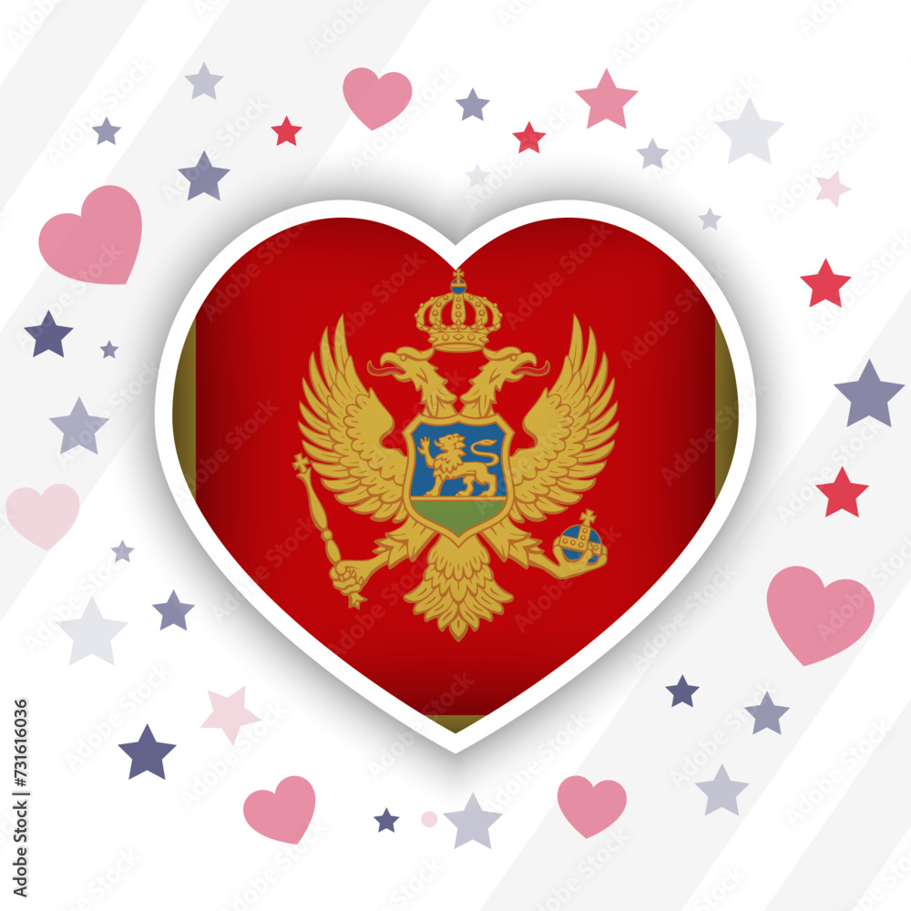 Creative Montenegro Flag Heart Icon