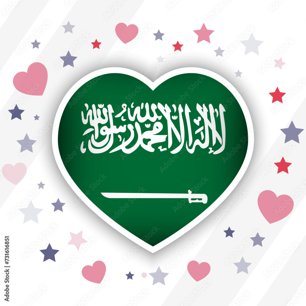 Creative Saudi Arabia Flag Heart Icon Creative Saudi Arabia Flag Heart Icon