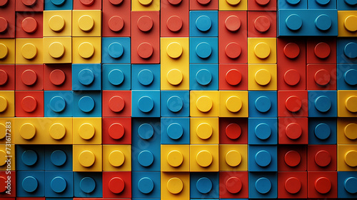 Perfect lego construction wall, with tex ture ,background lego with texture, full lego construction photo