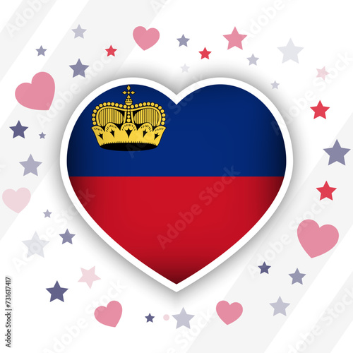 Creative Liechtenstein Flag Heart Icon