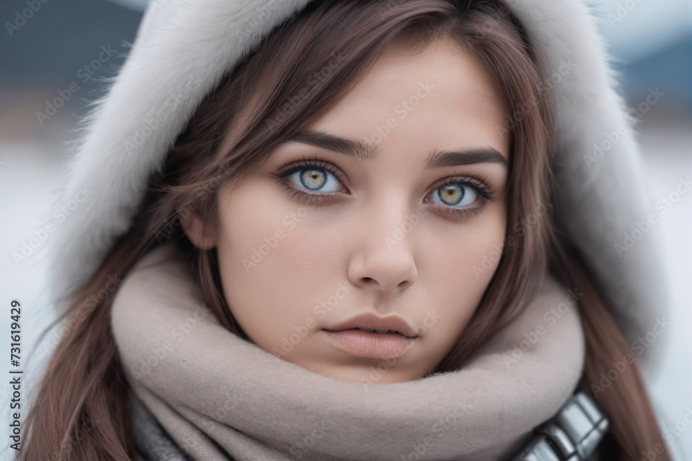 An inuit beautiful woman with beautiful eyes An inuit beautiful woman with beautiful eyes