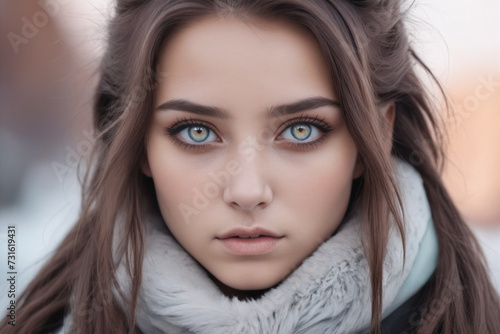 An inuit beautiful woman with beautiful eyes