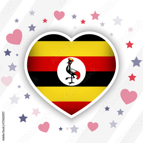 Free Download Creative Uganda Flag Heart Icon - GFXLoad