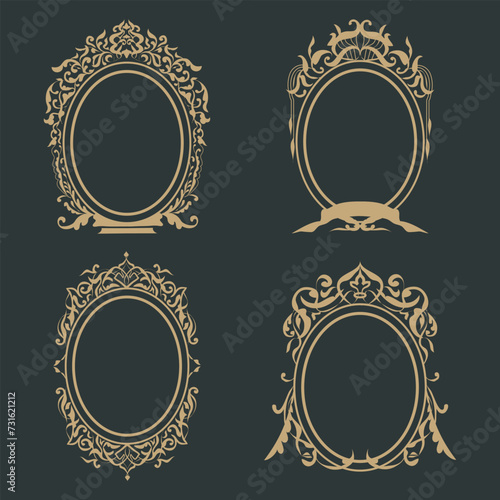 vintage oval frame set
