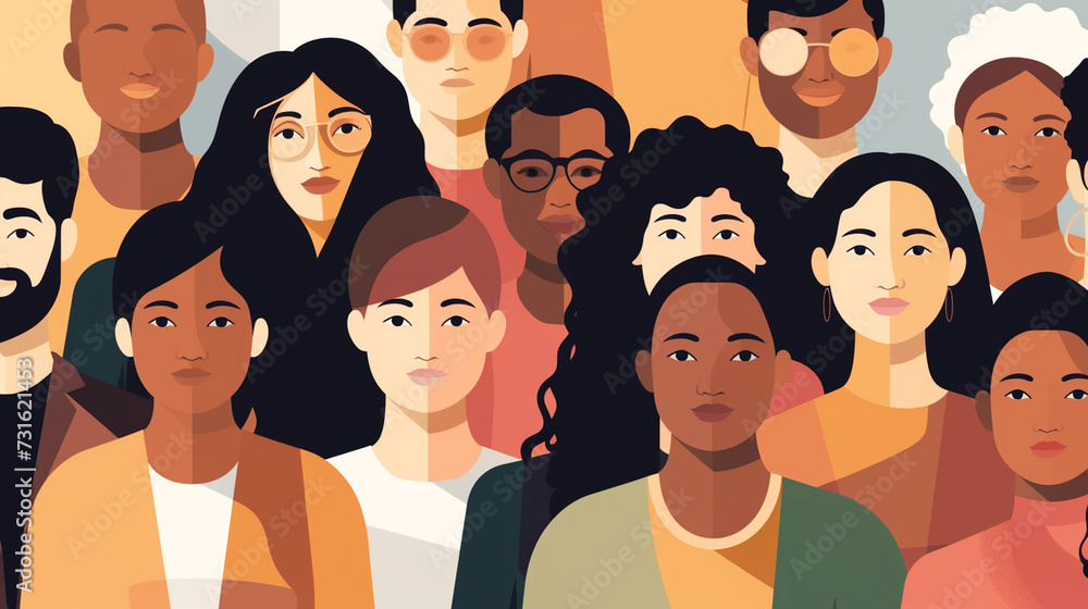 Collage of portrts of an ethnically diverse and mixed age group of focused business professionals