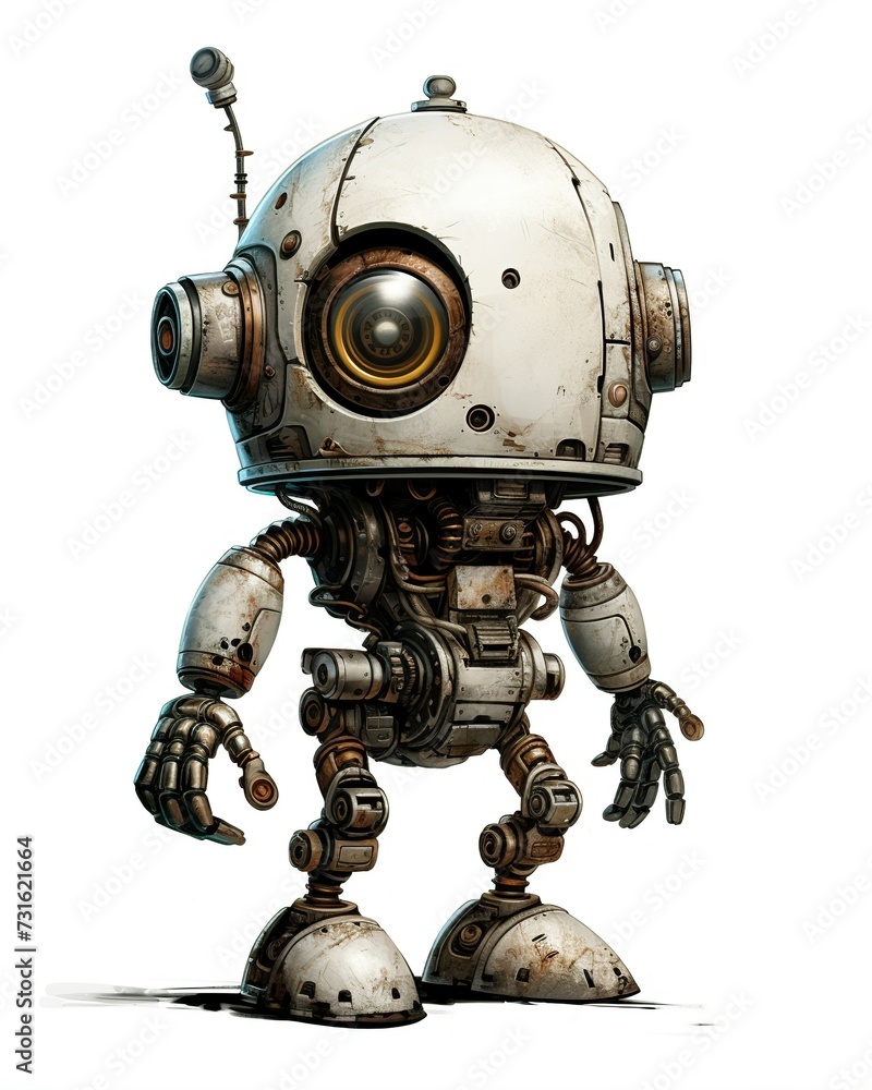 Machinarium robot, a blend of fantasy design and intricate illustration.