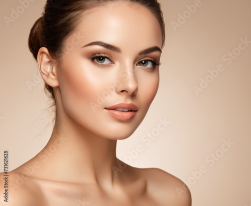 Beauty woman portrait. Beautiful spa model girl with perfect fresh clean skin. Y