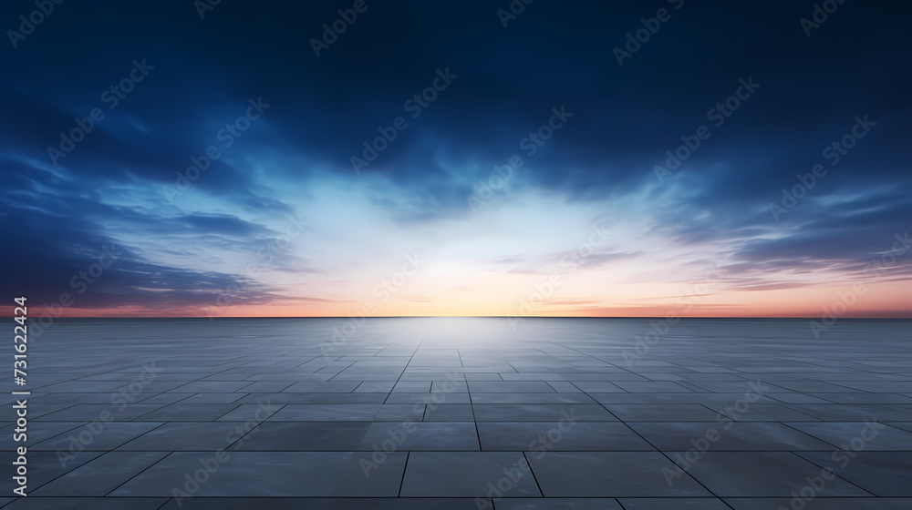 Empty concrete floor, universal minimalist background for presentations