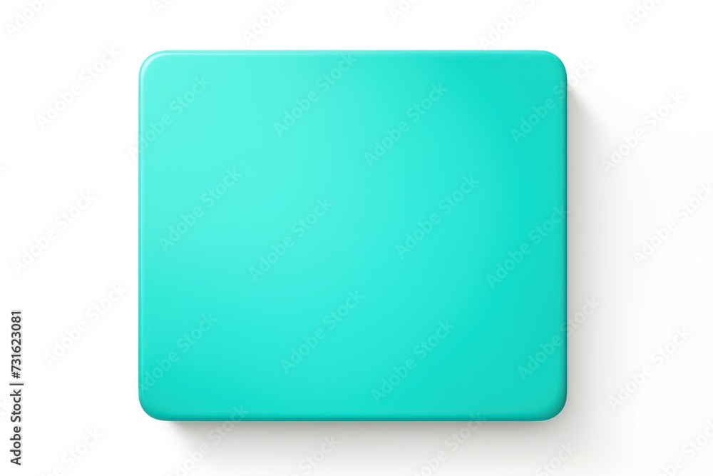 Teal square isolated on white background