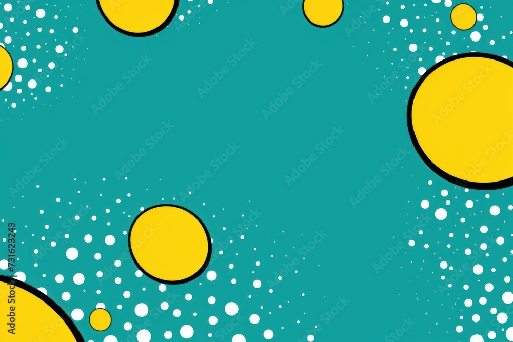 Teal vintage pop art style speech bubble vector pattern background 