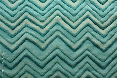 Teal zig-zag wave pattern carpet texture background 