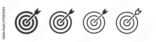 Target icon. Dart goal. Arrow success. Business target. Accuracy aim. Marketing strategy.