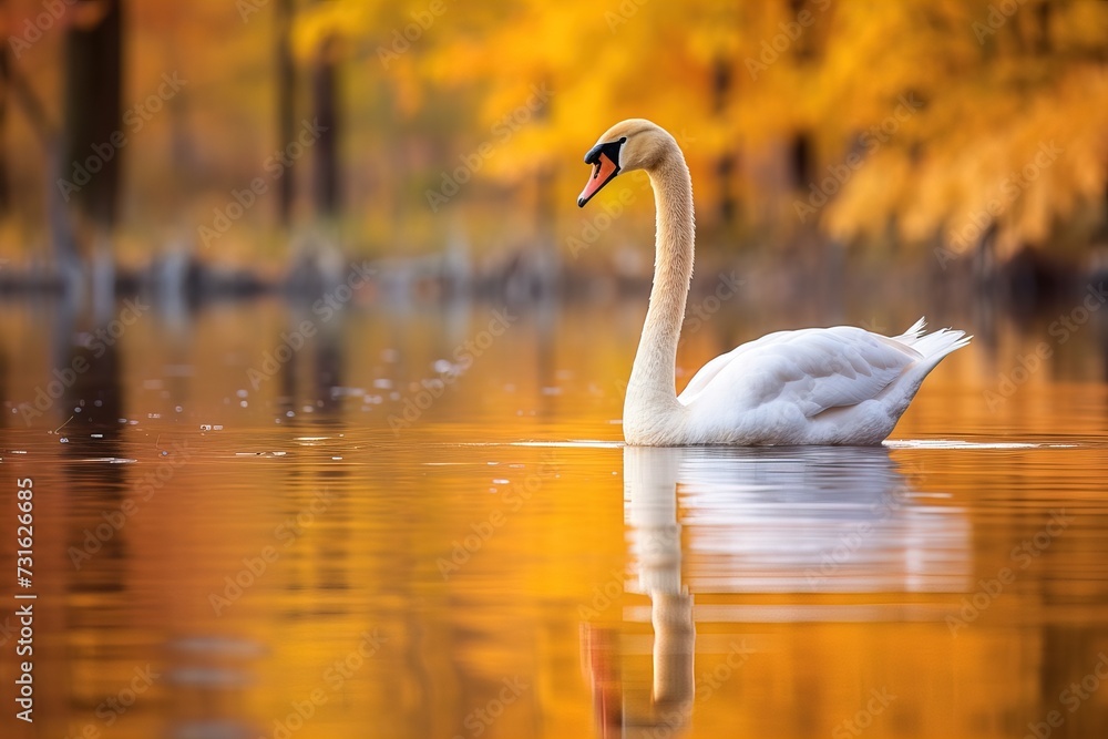 Fototapeta premium swan on the lake.