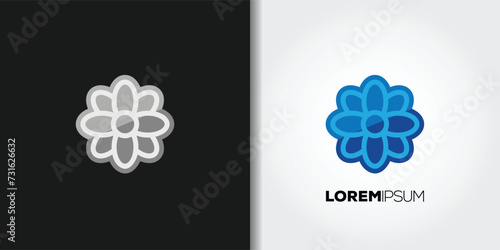 symmetric flower logo set