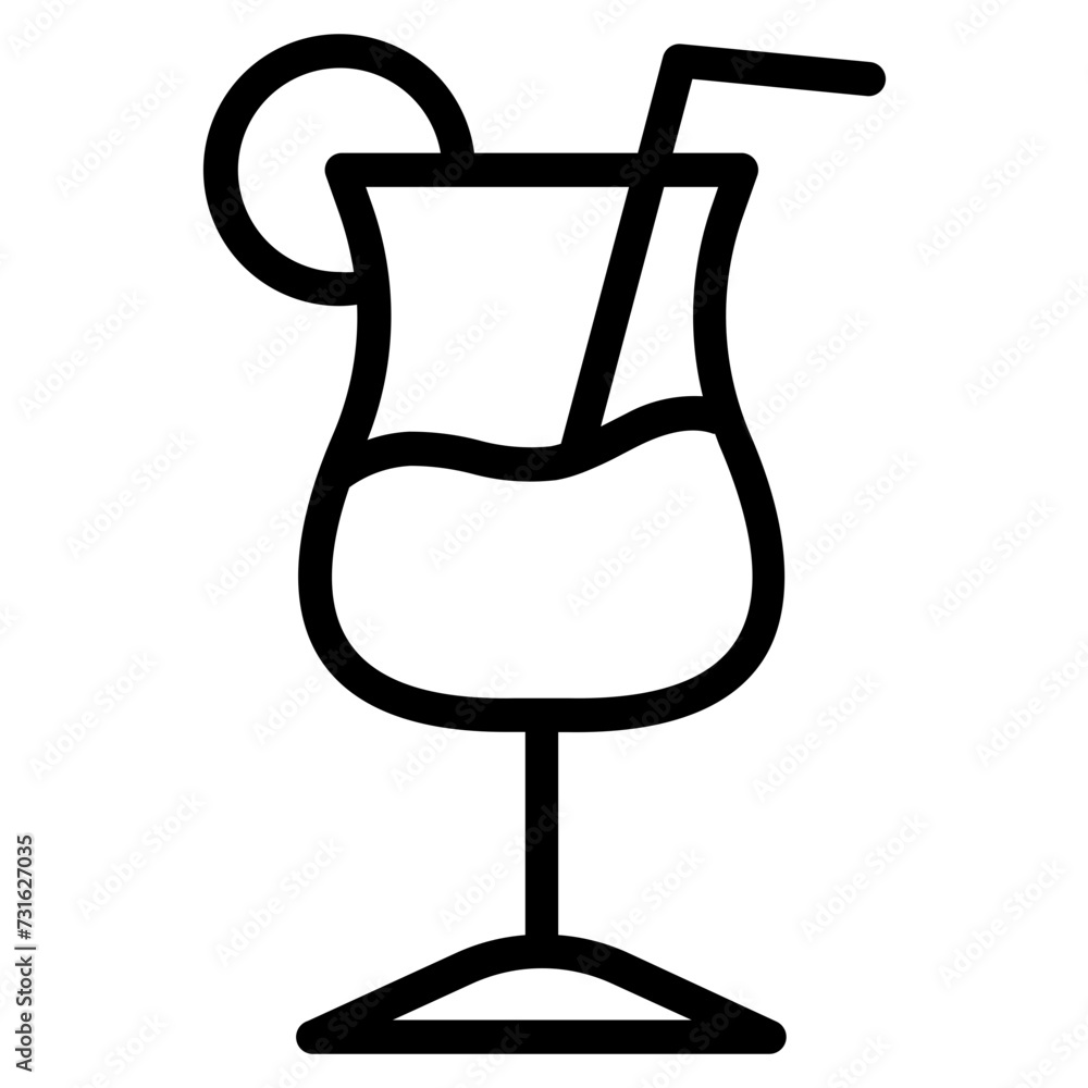 Tropical drink line icon Tropical drink line icon
