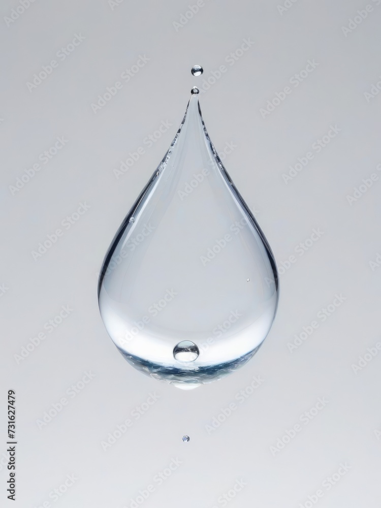 Macro photo: perfect drop, pure white background Macro photo: perfect drop, pure white background