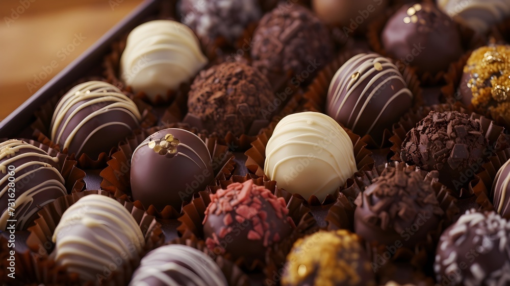 Assorted Gourmet Chocolate Truffles in a Box