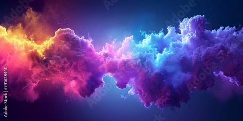 3d render, abstract fantasy background of colorful sky with neon clouds, Generative AI photo