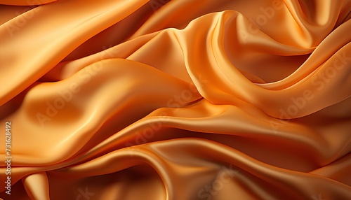 Orange silk background. luxurious smooth silk texture. orange silky smooth fabric. orange shiny satin background. orange background