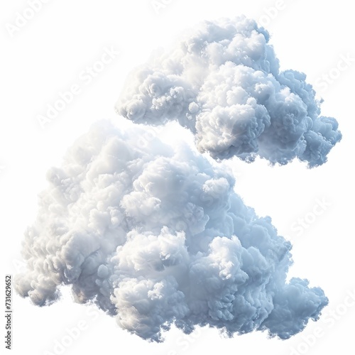 3d render, abstract clouds and cumulus clip art isolated on transparent background, sky elements, Generative AI