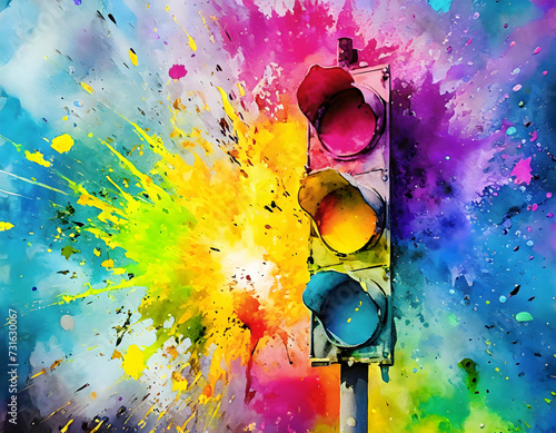 Vibrant traffic light photo