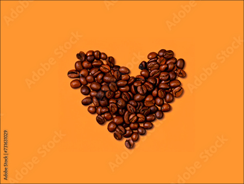heart made of coffee beans