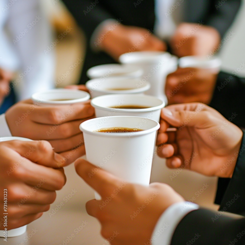 Corporate Coffee Break with Colleagues Sharing Drinks. Generative ai Corporate Coffee Break with Colleagues Sharing Drinks. Generative ai