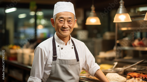 Senior chef in traditional kitchen