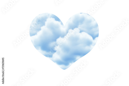 Heart Shaped Clouds in the Sky Isolated On Transparent Background