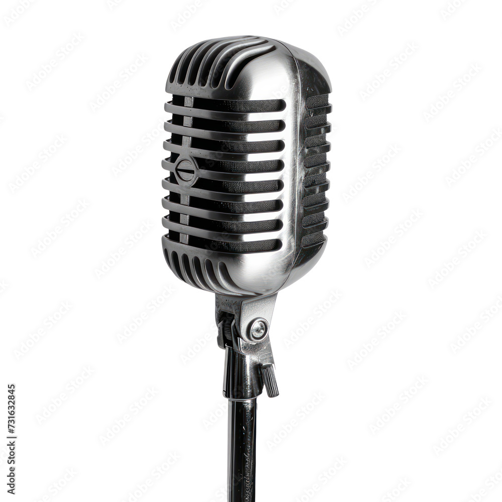 Fototapeta premium Karaoke microphone Isolated on transparent background, PNG