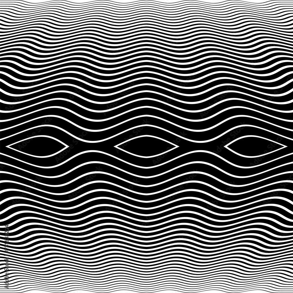 Wavy Lines Pattern. Abstract Black and White Textured Background. Wavy Lines Pattern. Abstract Black and White Textured Background.