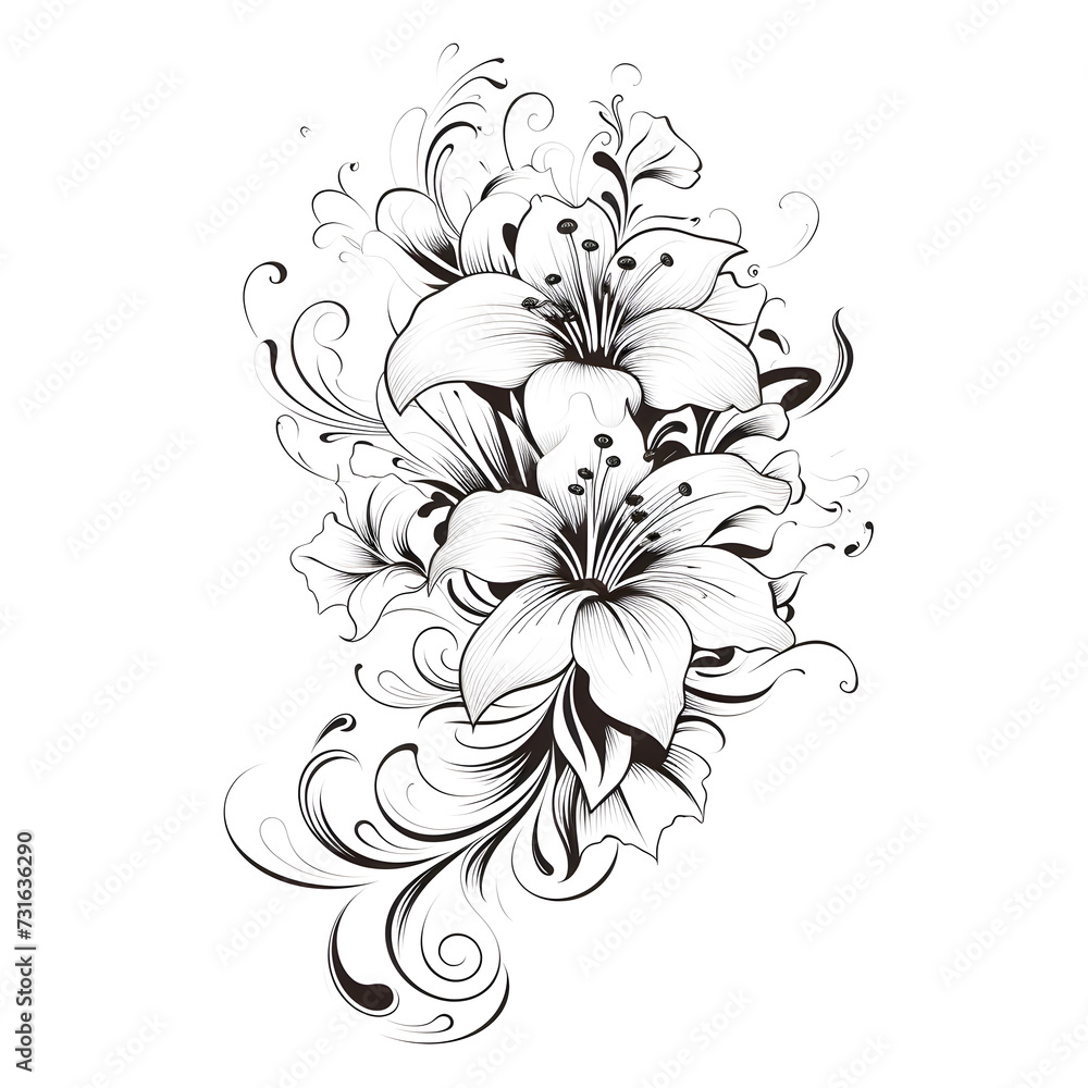black and white drawing of flowers black and white drawing of flowers