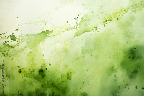 Background Abstract Texture. Light green watercolor texture splash on wall white. Spread throughout area. white wall art. Realistic color clipart template pattern. 