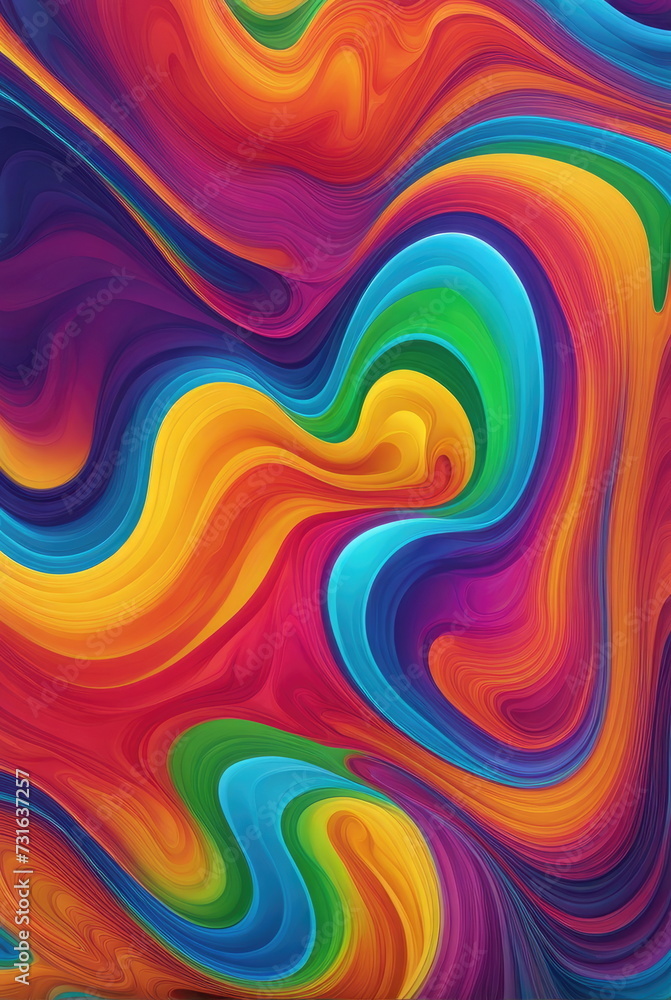 Obraz premium Psychedelic Bright Rainbow Swirl Pattern