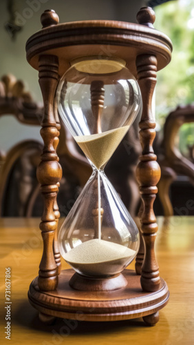 Vintage wooden hourglass