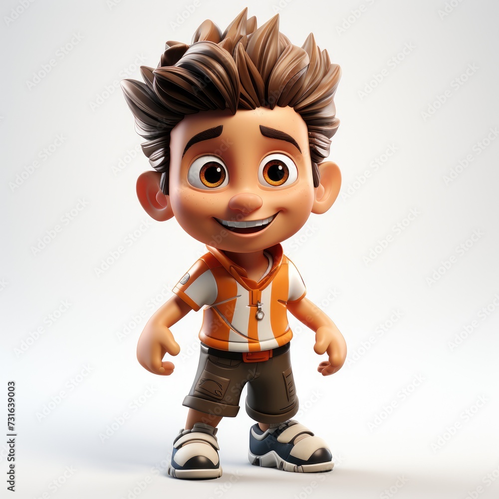 Soccer Player 3D Cartoon on Plain Background Soccer Player 3D Cartoon on Plain Background