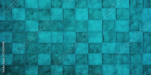 Turquoise square checkered carpet texture 