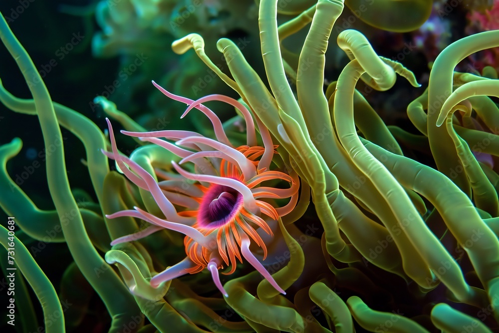 Anemone in the deep sea Anemone in the deep sea