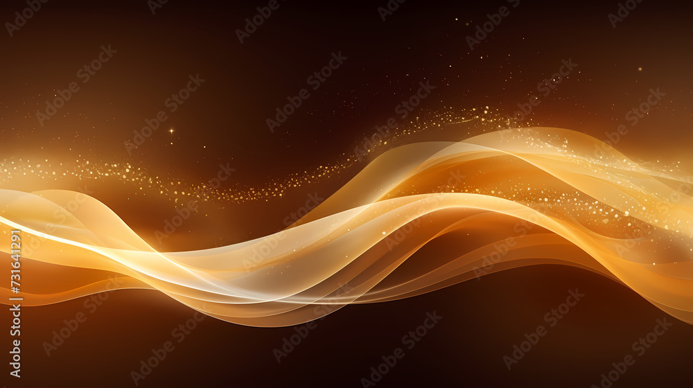 Fototapeta premium Luxurious and futuristic golden empty stage, golden particles background in stage shape