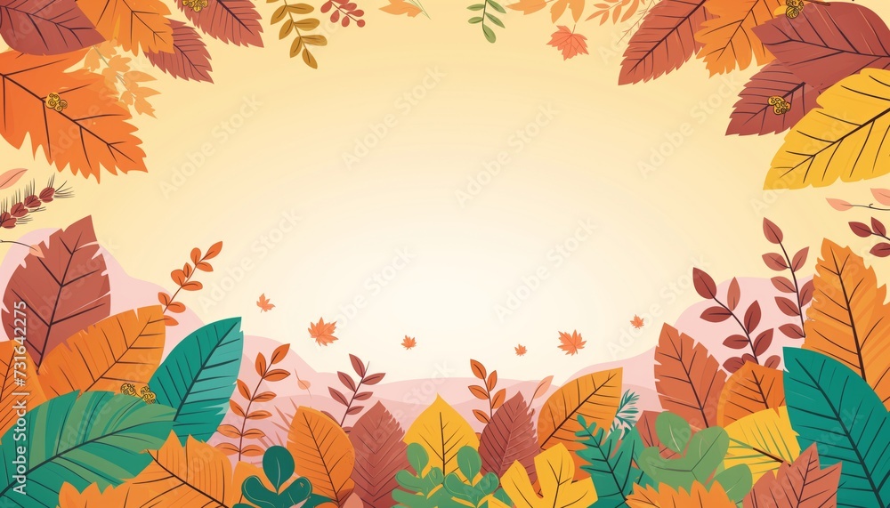Autumn background. with empty space in the middle