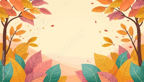 Autumn background. with empty space in the middle