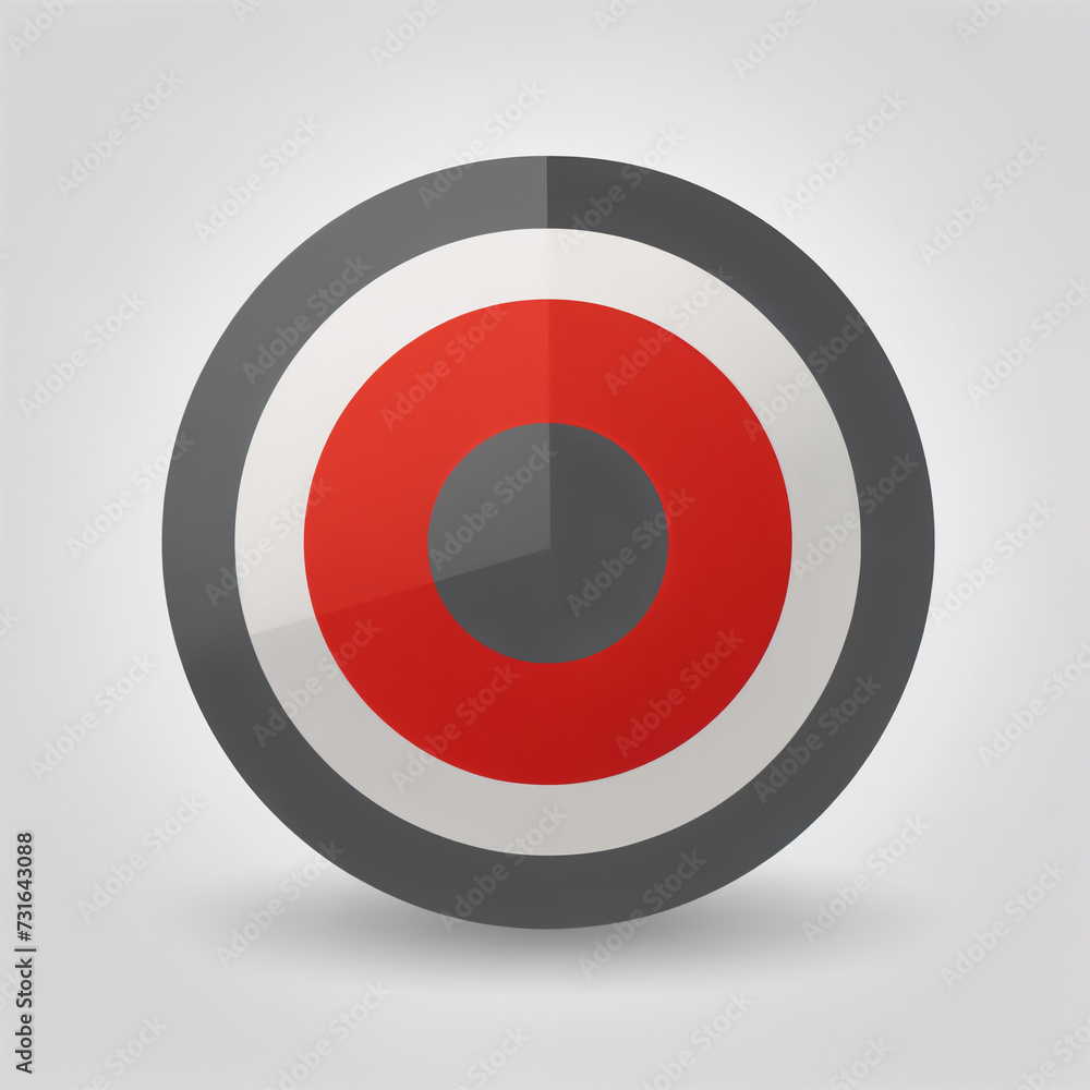 red circle icon on gray background