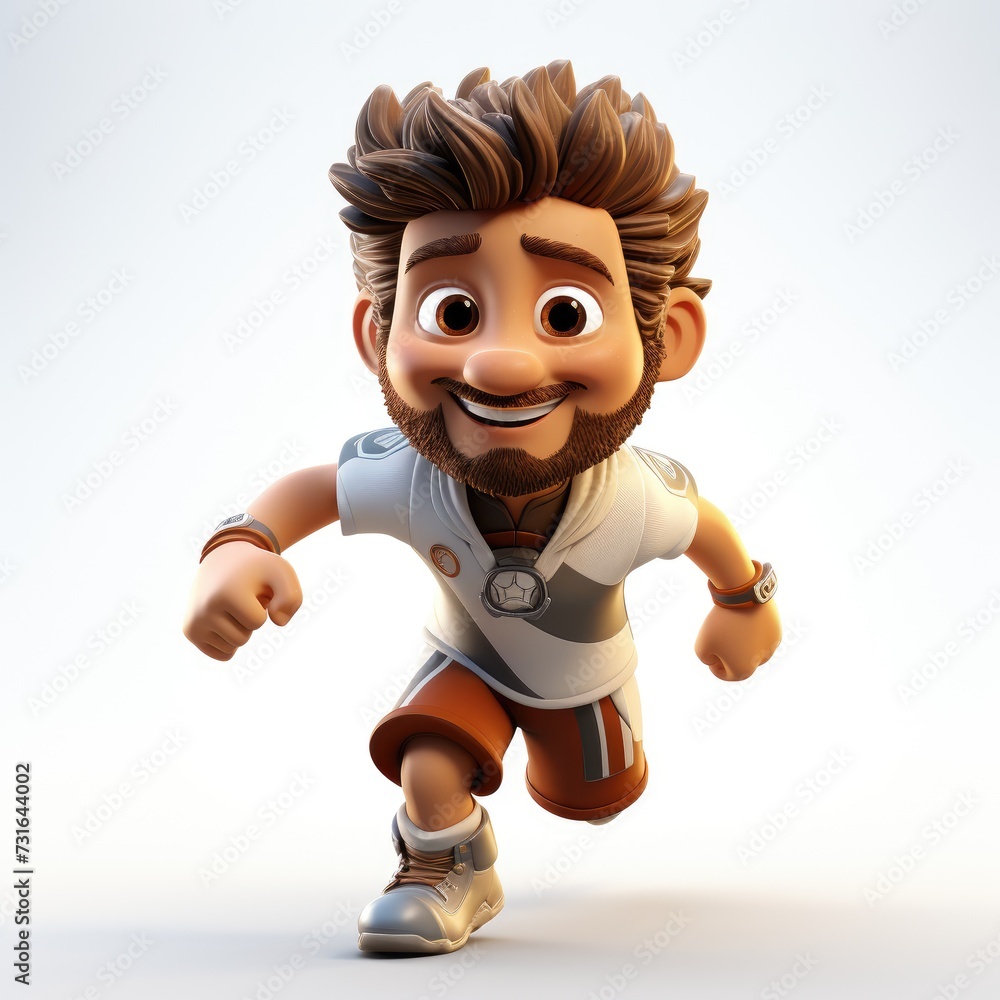 3D Animated Soccer Player on White Background 3D Animated Soccer Player on White Background