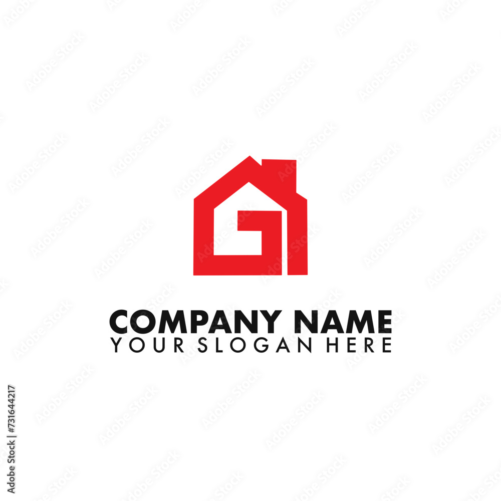 Letter G house logo design.