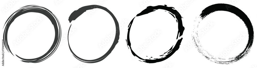 Handdrawn circle vector set on transparent background. Handdrawn circle vector set on transparent background.