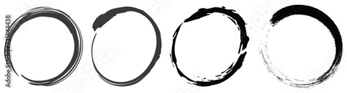 Handdrawn circle vector set on transparent background. photo